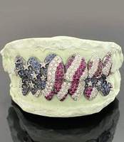 Diseño Personalizado, Grillz de Plata 925 con Moissanita, Diamantes VVS, Joyería Dental Hip Hop Completamente Cubierta de Diamantes, Brillo Intenso, Exclusivo