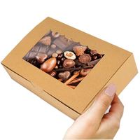 Boîtes à gâteaux en papier kraft brun personnalisées en usine avec fenêtre, boîtes d'emballage cadeau
