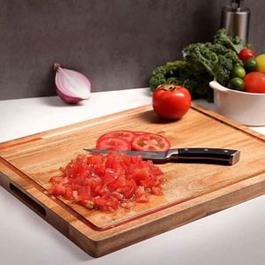 Planche à découper en bois d'acacia double face sur mesure, épaisseur 1,5 cm, écologique, 30x20cm/40x28cm, pour la découpe de viande et la charcuterie - Product Image 4