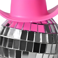 Ornement boule disco en forme de chapeau de cowboy, en verre réfléchissant, décoration suspendue, pendentif boule miroir pour voiture, pour la maison, les fêtes et Noël