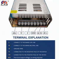 Alimentation à découpage AC 110V/220V vers DC 12V/24V, 12V 30A, 24V 15A, 360W, transformateur d'alimentation pour LED, usage industriel