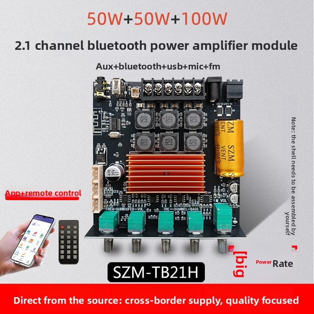 Cross-border Exclusive 2.1-channel Original TPA3116 for Module High Low Tones Heavy Bass TB21 Digital Amplifier Board Made