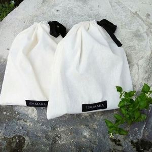 OEM&ODM 100% Organic Cotton <b>Drawstring</b> Bag Customized Logo Print Muslin <b>Drawstring</b> <b>Pouch</b> Bag Eco Friendly Cotton Bags - Product Image 2