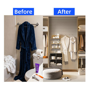 Современные дизайнерские прочные металлические полки-панели для хранения, многофункциональный настенный органайзер для спальни - Product Image 4