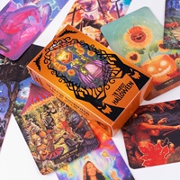 Jeu de tarot personnalisé mignon pour Halloween, style Europe-Amérique, avec lanternes citrouilles fantaisie, boîte couleur améliorée