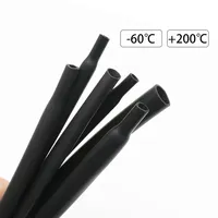 1,7: 1 negro 0,8mm ~ 30mm Tubo termorretráctil de silicona funda de Cable Flexible aislado alta temperatura DIY Protector de envoltura de alambre