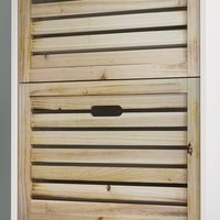Mueble zapatero de recibidor de alta gama, estilo japonés minimalista, con puertas de rejilla ventilada, bandeja inclinable de cuatro niveles y parte superior ancha.