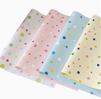 Papier d'emballage pour fleurs à pois imperméable personnalisé, style coréen, feuilles d'emballage pour bouquets, fournitures pour fleuristes