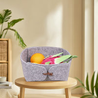 Petit panier de rangement pliable en feutre écologique de 3 mm d'épaisseur pour vêtements, livres, cosmétiques et jouets - Conception multifonctionnelle