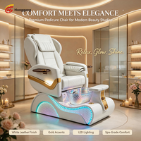 Fauteuil de pédicure électrique moderne avec siège inclinable, fonctions de massage, massage Human Touch, drainage automatique, spa pour les ongles