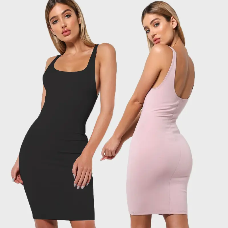 Đầm Len Bodycon Cho Nữ, Trang Phục Hàng Dệt Kim Polyester Cổ Tròn Thiết Kế Thời Trang Mùa Hè 2020