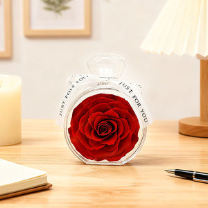 ดอกกุหลาบนิรันดร์ วันวาเลนไทน์ ดอกไม้อมตะ ดอกกุหลาบคงทนตลอดกาล บรรจุในกล่องขวดน้ำหอมอะคริลิก - Product Image 1