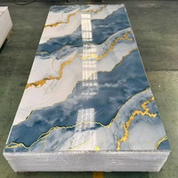 Panneau mural en PVC effet marbre brillant UV 4x8 pieds, moderne, ignifuge et imperméable, pour murs intérieurs domestiques