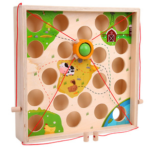 Montessori Wooden Balance Pull Ball Table Game Children Maze Beads Early Educational Interactive Puzzle Toys for Kids Boys Girls - Product Image 1
