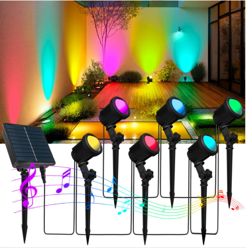 Super Bright LED Solar Lawn Spot Lamp with APP Control and Wireless Color Changing