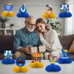 ของตกแต่งงานปาร์ตี้วัน<span class=keywords><strong>พ่อ</strong></span> รูปทรงรังผึ้ง ของประดับตกแต่งวันหยุด <span class=keywords><strong>ลูก</strong></span>บอลประดับตกแต่งพร้อมข้อความสุขสันต์วันพ่อ - Product Image 2