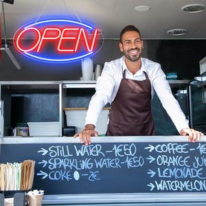 LED neon OPEN shop <b>sign</b> commercial bar hotel luminous hanging indicator decorative ambient light luminous letters 5V customized - Product Image 6
