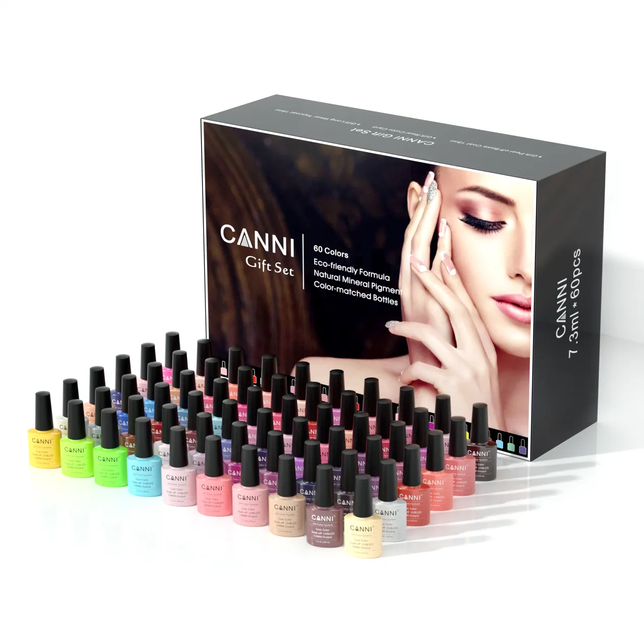 New CANNI uv gel polish kit 2022 hot sale full set with gift water base peel off base coat topcoat nails uv gel polish 60*7.3ml