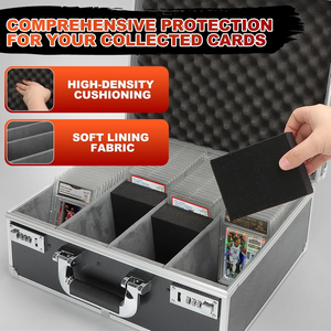 Boîte de rangement pour plus de 170 cartes classées, 4 compartiments, étui pour cartes de sport avec serrure à code, étui de rangement pour cartes à collectionner à 4 rangées - Product Image 5