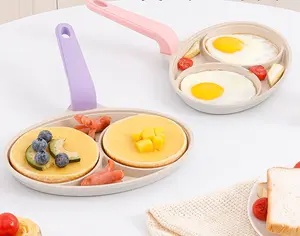 Mini đôi lỗ dày trứng chiên Pan đôi lỗ ăn sáng Pan Hamburger Fry nồi