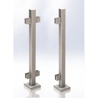 Supports de balustrade en verre en acier inoxydable avec cache-base pour escaliers, rampes et postes de fixation Eck noirs