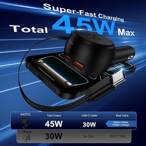 ที่ชาร์จในรถยนต์ 90W ชาร์จเร็ว พอร์ต USB Type C คู่ แรงดันไฟฟ้า 12-24V สำหรับใช้ในรถยนต์ - Product Image 3