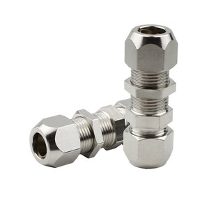 Liyuan Pneumatic Copper Pipe Compression Fitting 4 6 8 10 12mm Straight <b>Connector</b> For Air Transfer Pipe - Product Image 1