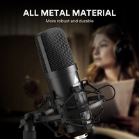 Microphone de streaming MAONO, microphone d'enregistrement filaire pour karaoké avec support, micro de bureau pour téléphone, podcast, jeux