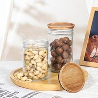 Couvercles de bocaux en bois massif à large bouche Yukmin pour couvercles de bocaux à billes avec joint en silicone hermétique parfait pour le stockage des aliments secs
