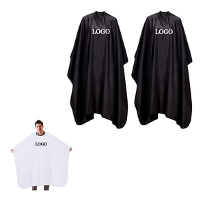 Delantal de Barbero Impermeable de Poliéster Cómodo con Logotipo Personalizado, Bata de Peluquería para Corte de Cabello, Capa de Salón Negra - Product Image 3