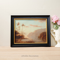 Tableaux de paysages européens et fleurs, impressions vintage, art mural encadré en bois, articles de décoration intérieure, toiles de luxe à suspendre