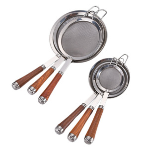 Tamis à farine en acier inoxydable 304 de qualité supérieure avec poignée en bois de rose luxueuse, tamis à mailles fines de 30 mm, durable, pour usage domestique - Product Image 5