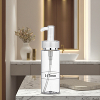 Luxe 120ml 200ml acrylique PET cosmétique Lotion pompe bouteille pour soins de la peau sérum Logo personnalisé shampooing masque facial emballage visage