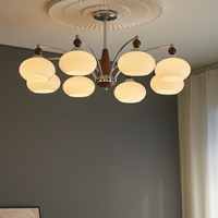 Lustre de salon de style Bauhaus chromé du milieu du siècle, conçu par des designers, en bois massif et verre persimmon, luminaire suspendu LED