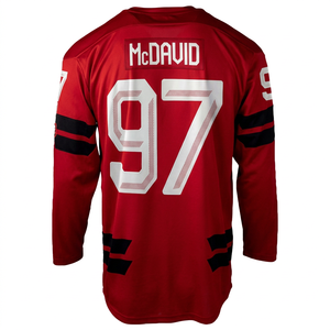 Beste Qualität Genähte 2026 USA-Team-Ausrüstung # 8 Cale Makar # 13 Sam Reinhart # 63 Brad Marchand Anpassbarer antibakterieller Stoff aus 100 % Polyester - Product Image 1