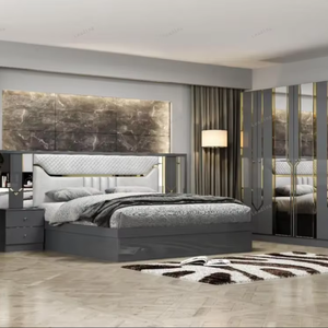 2024 Newest Design Bedroom Set Hot Selling Model Full Painting Luxury Modern king Size Wooden High Quality Bedroom Set - Product Image 1
