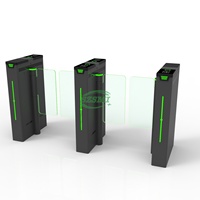 Puerta de Control de Acceso Negra, Puerta de Velocidad Automática Bidireccional de Acero Inoxidable 304 para Oficina/Gimnasio