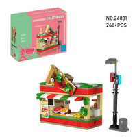 Street View 24031 Mini Pizza Store Petites Particules MOC Bloc Modèle Enfants Unisexe Jouer Maison Assemblage Bloc De Construction Jouet En Plastique