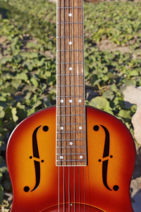 <span class=keywords><strong>Guitare</strong></span> résonnante à cône unique Aiersi, corps en laiton couleur soleil, trous de son Duolian F - Product Image 3