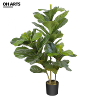 OH ARTS Plante Artificielle Haut de Gamme Effet Naturel, Mini Plante Artificielle, Bonsaï d'Extérieur, Arbre Naturel, Ficus Lyrata