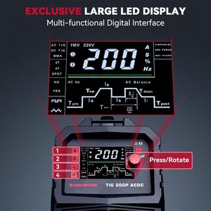 เครื่องเชื่อมอลูมิเนียม ARCCAPTAIN TIG200PACDC แบบพัลส์ 110V/220V สำหรับผู้จัดจำหน่าย - Product Image 4