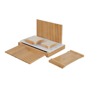 Trancheur à pain en bambou 30x21x19,5 cm, outil de découpe de pain grillé pliable en bois, accessoire de cuisine pour la pâtisserie - Product Image 5