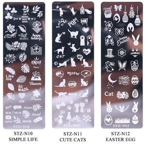 <span class=keywords><strong>Modèle</strong></span> de transfert d'art d'<span class=keywords><strong>ongles</strong></span> transfrontalier en acier inoxydable, style rétro européen et américain, à motifs floraux, papillons et pétales - Product Image 1