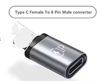 Nouveau convertisseur 8 broches Type C femelle vers adaptateur pour iPhone vers USB C adaptateur 8 broches femelle vers USB C mâle adaptateur