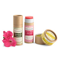 Tube de baume à lèvres/rouge à lèvres en papier kraft écologique rechargeable personnalisé OEM/ODM, cylindre intérieur recyclable avec revêtement UV, en papier à poussoir