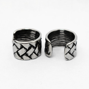 yunnique Geometric Stud Earrings Tibetan <b>Silver</b> Men Women Fashion Jewelry Box Pattern Earrings 316 Stainless Steel - Product Image 1