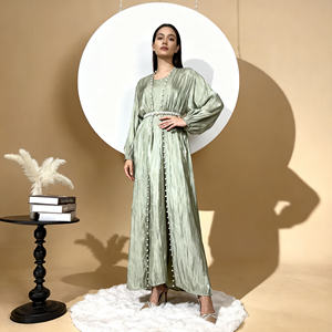 Robe Abaya élégante en polyester perlé sur mesure de qualité supérieure pour femmes musulmanes, occasions spéciales - Product Image 2