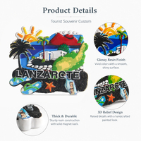 Maßgefertigter 3D-Harz-Lanzarote-Kühlschrankmagnet Großhandel Spanien Kanarische Inseln Touristen-Souvenir Kühlschrankmagnete
