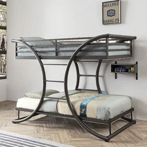 Modern industrieel metalen demontabel slaapkamermeubilair, stapelbed in tweepersoons- en queensize voor gezinnen en kinderen, ijzeren frame - Product Image 5