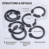 Gourd Shaped External Circlip 65Mn Spring Steel Shaft Snap Retaining Ring Black Oxide Coating for Mechanical Shaft Assembly